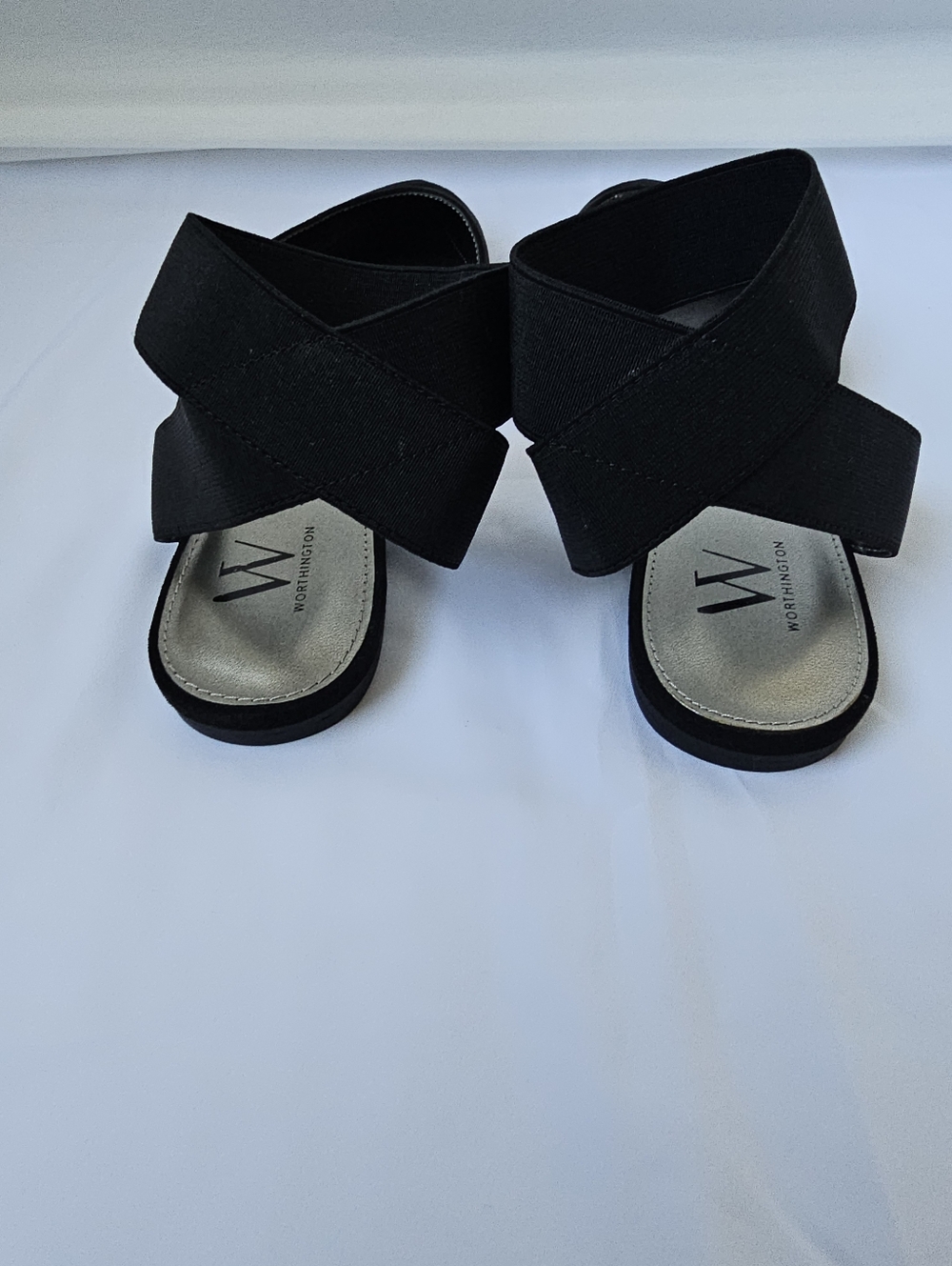 Worthington Black Faux Suede Pointed Toe Ankle Strap Flats - Chic & Minimalist - Picture 10 of 16